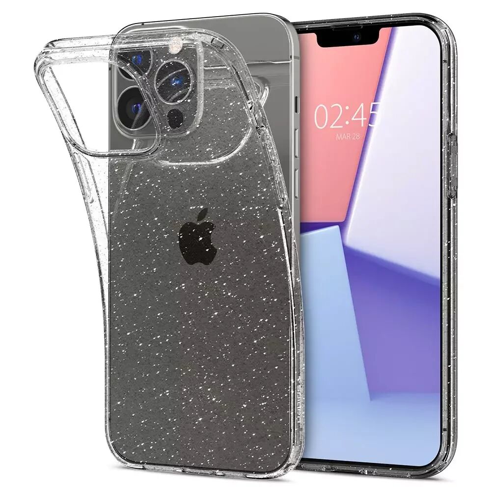 Spigen iPhone 13 Pro Max Liquid Crystal Glitter Deksel - Gjennomsiktig
