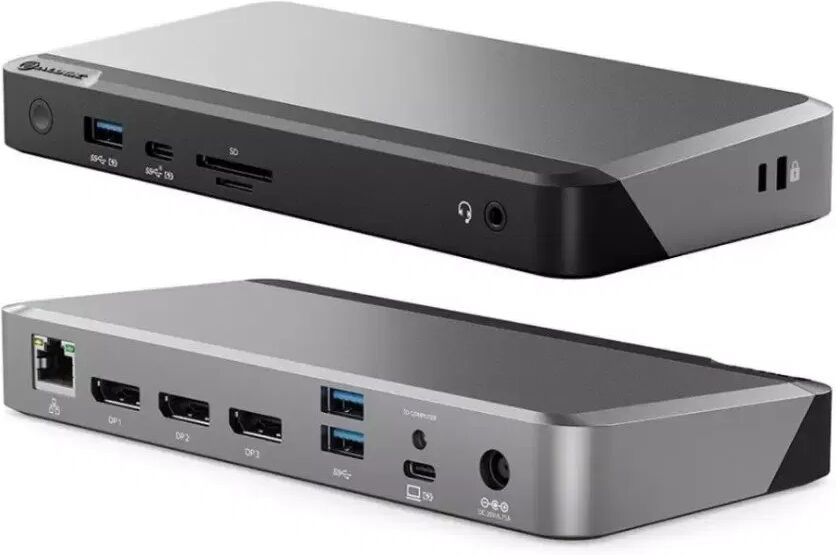 ALOGIC Prime MX2 Universal Docking Station m. 3 x 4K Porte & 100W Power Delivery - Svart & Grå