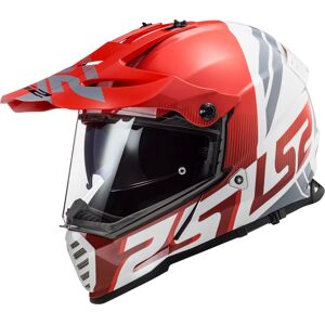LS2 MX436 Pioneer Evo Evolve Motocross hjelm XS Hvit Rød