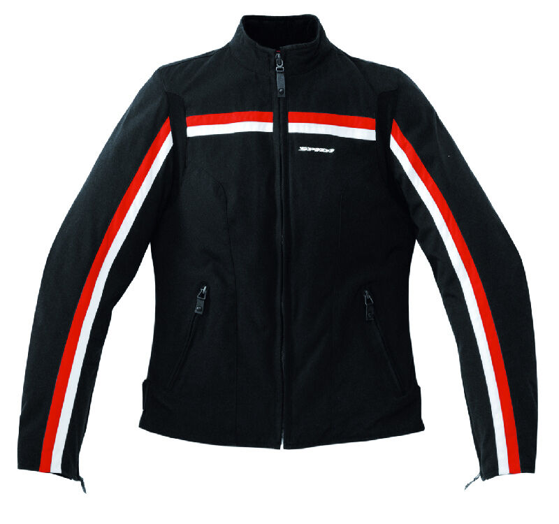 Spidi Dynamite Tex Ladies motorsykkel tekstil jakke XL Svart Hvit Rød
