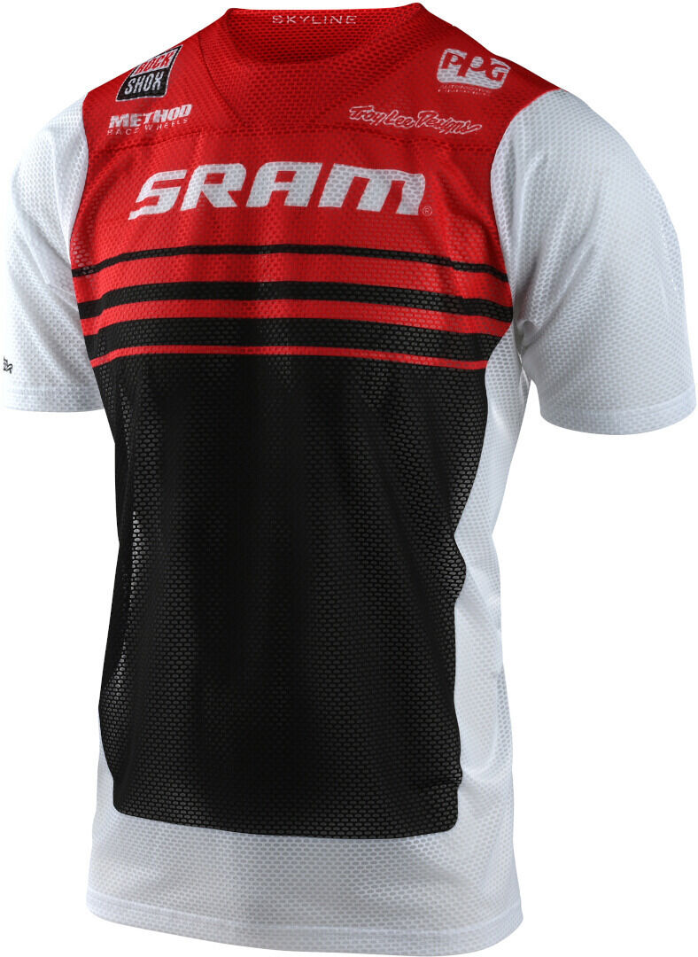 Troy Lee Designs Skyline Air Formula SRAM Bicycle T-Shirt Sykkel T-skjorte L Svart Hvit Rød
