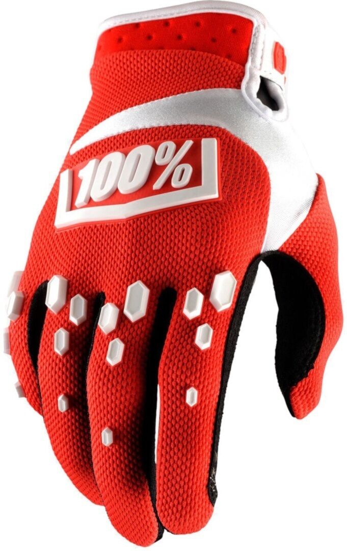 100% Airmatic Hexa Motocross Hansker XL Hvit Rød