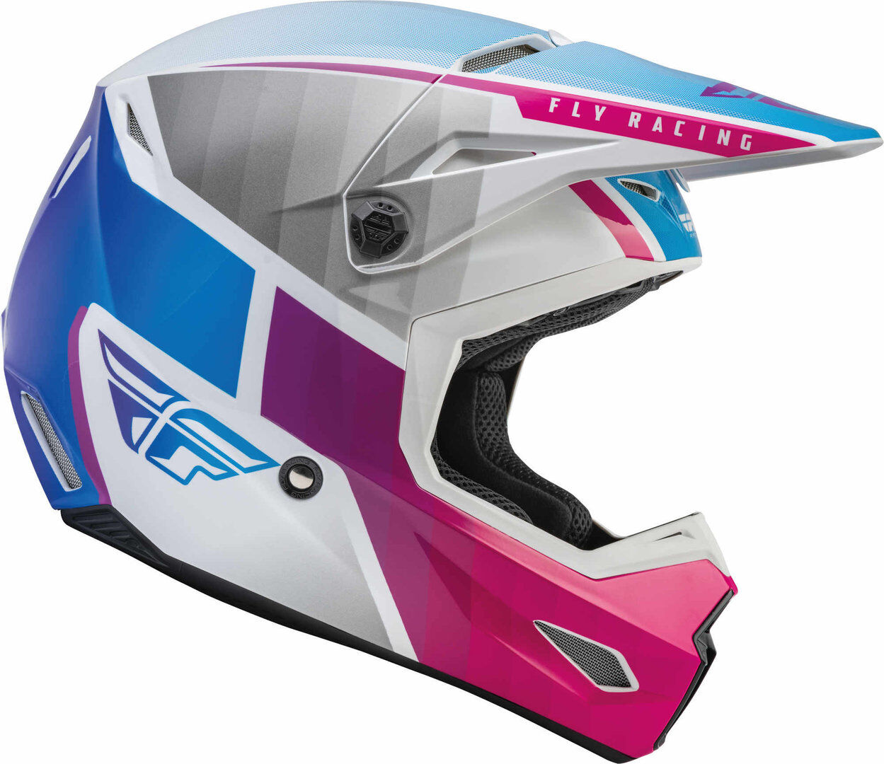 Fly Racing Kinetic Drift Motocross hjelm 2XL Hvit Rosa Blå