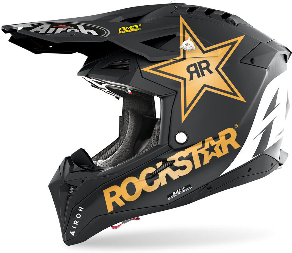 Airoh Aviator 3 Rockstar Motocross hjelm XS Svart Gull