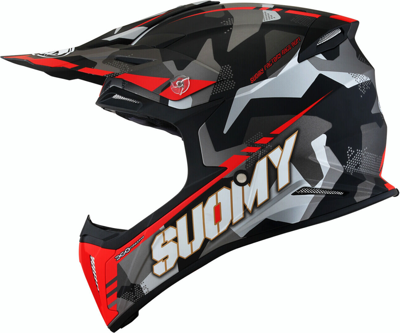 Suomy X-Wing Camouflager Motocross hjelm S Rød