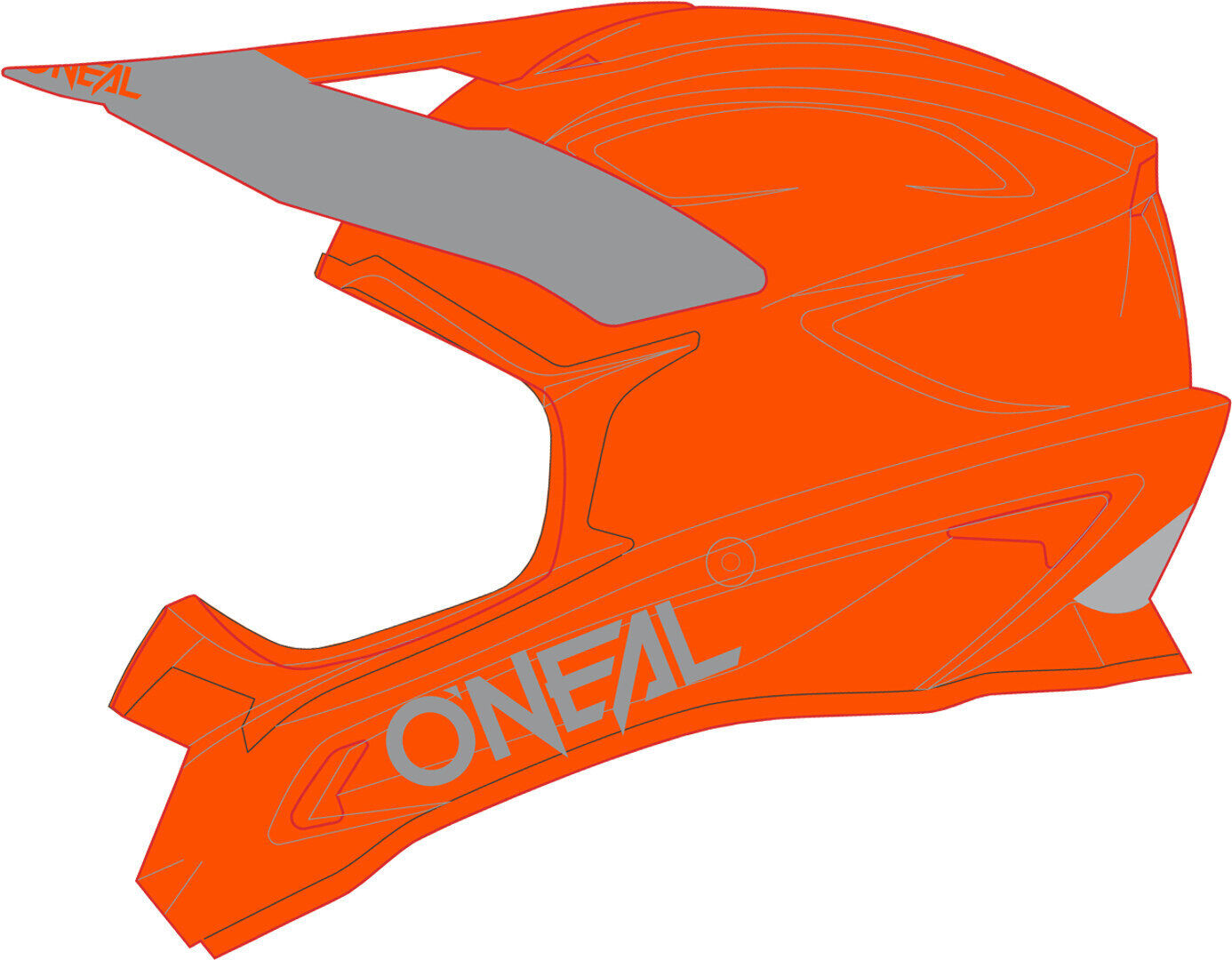 Oneal 1Series Solid Motocross hjelm XS Oransje