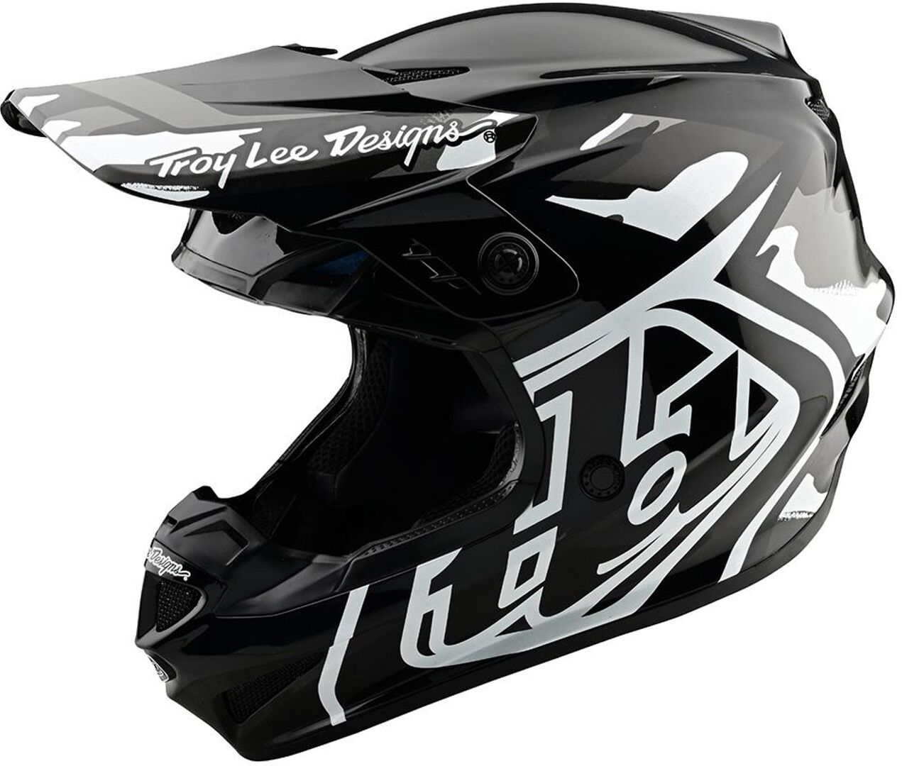 Troy Lee Designs GP Overload Camo Motocross hjelm XL Svart Hvit