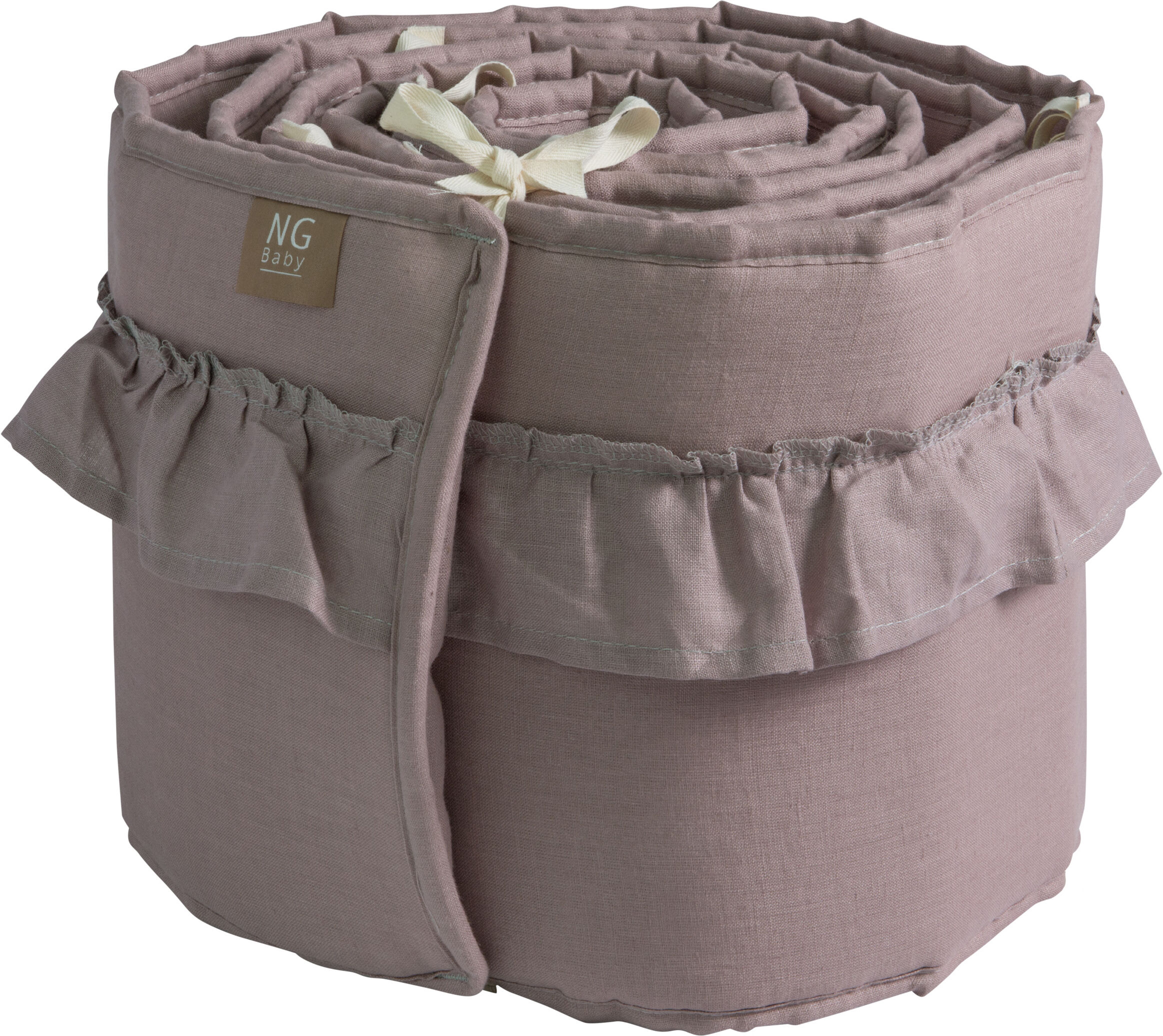 NG Baby Barneseng Beskyttelse Volang - Dusty Pink 360x25 Cm