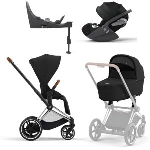 Cybex Barnevogn, Platinum Line, E-Priam Inkl. Cloud T & Base T - Sepia Black/chrome Brown