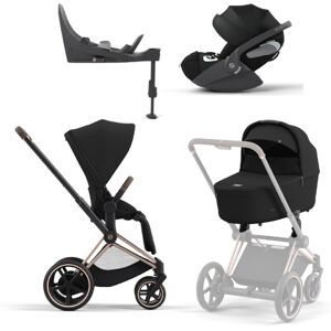 Cybex Barnevogn, Platinum Line, E-Priam Inkl. Cloud T & Base T - Sepia Black/rosegold