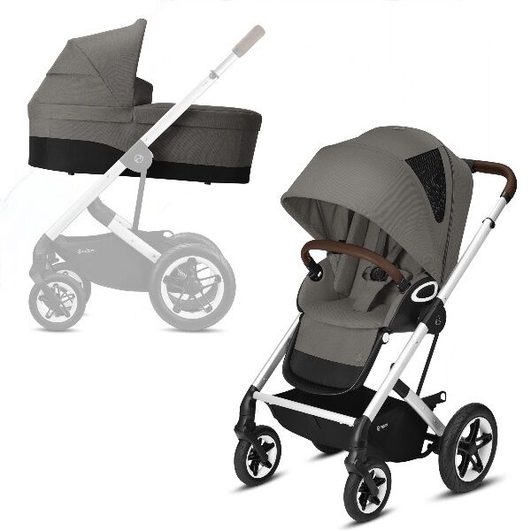 Cybex, barnevogn, Talos S Lux, Duovogn - Silver/soho Grey