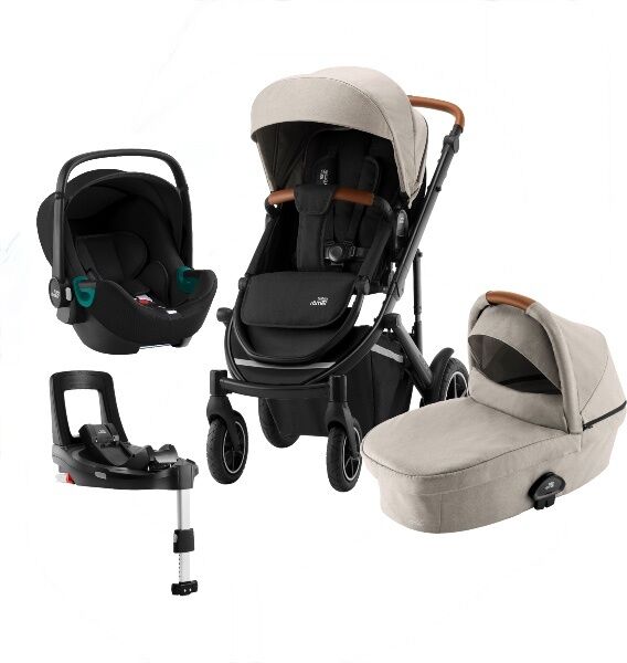 Britax  barnevogn, smile 3, Travelsystem, Duovogn M/baby-Safe 3 I-Size +base - Pure Beige