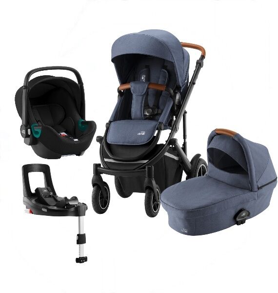 Britax  barnevogn, Smile 3, Travelsystem, Duovogn M/baby-Safe 3 I-Size +base - Indigo Blue