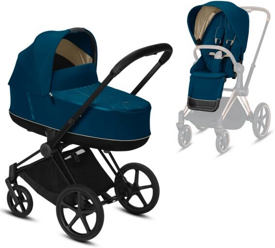 Cybex, Platinum Line, Priam Duo, Barnevogn - Matt Black/mountain Blue