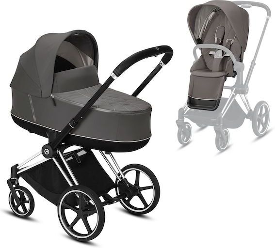 Cybex, Platinum Line, Priam Duo, Barnevogn - Chrome Black/soho Grey