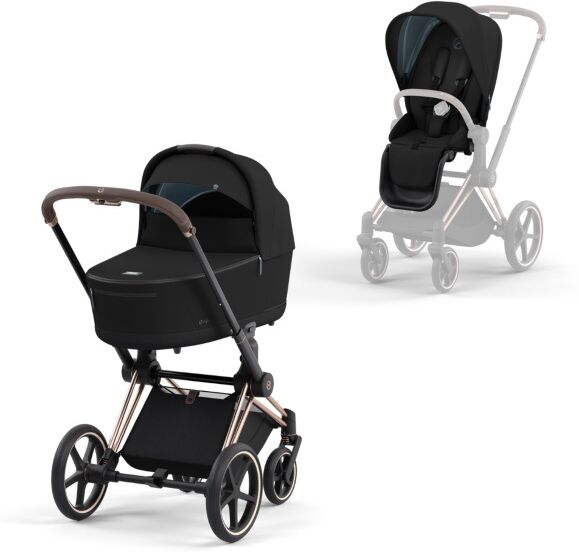 Cybex Ny! Cybex, barnevogn, platinum Line, Priam, Duo - Deep Black/rosegold