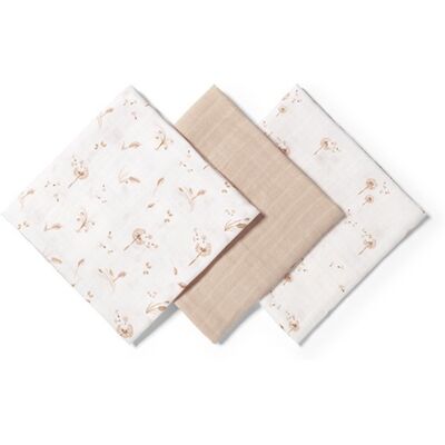 Babyono , Musselinkluter / Gulpekluter, Organisk Bambus, 3 Pk - Beige Dandelion Babyono , Musselinkluter / Gulpekluter, Organisk Bambus, 3 Pk - Beige Dandelion