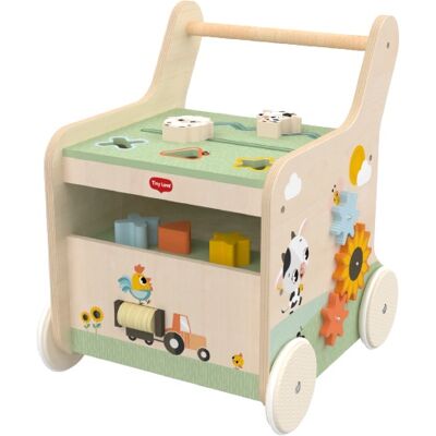 Tiny Love , Push & Play Wooden Walk Behind - Farmers Funday Tiny Love , Push & Play Wooden Walk Behind - Farmers Funday