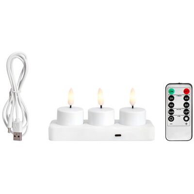 Markslöjd Led-Telys 3-Pk – Oppladbare Hvit Markslöjd Led-Telys 3-Pk – Oppladbare Hvit