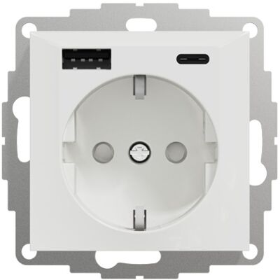 Elko Plus USB A+C Stikkontakt - Veggkontakt med USB, Hvit Elko Plus USB A+C Stikkontakt - Veggkontakt med USB, Hvit