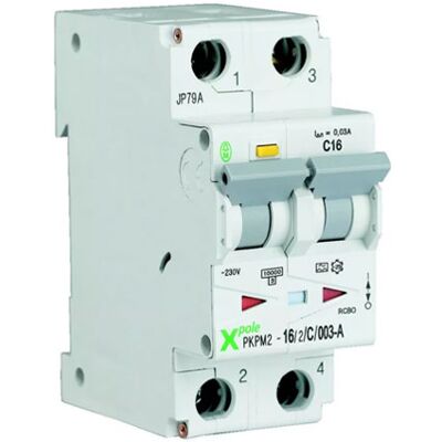 Eaton PKPM2-10/2/C/003-A Jordfeilautomat - 10A, 30mA, 2 poler Eaton PKPM2-10/2/C/003-A Jordfeilautomat - 10A, 30mA, 2 poler