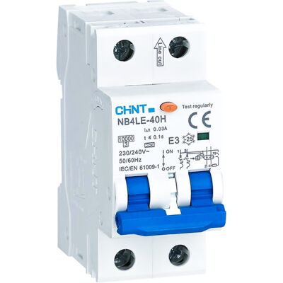 Chint Jordfeilautomat - 2P 15A Type A - 30mA Chint Jordfeilautomat - 2P 15A Type A - 30mA