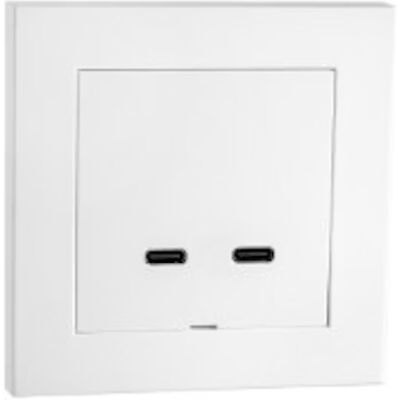 Sg Usb-C Lader Dobbel 60w Hvit – Innfelt Vegglader 2x Usb-C Sg Usb-C Lader Dobbel 60w Hvit – Innfelt Vegglader 2x Usb-C