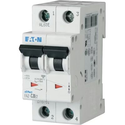Eaton 2P 32A Automatsikring Type C - DIN-skinne Eaton 2P 32A Automatsikring Type C - DIN-skinne