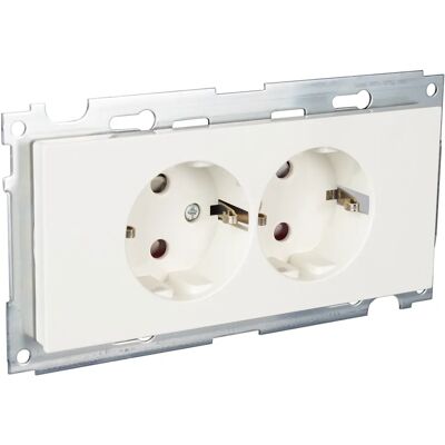 Elko S1092pt Dobbel Stikkontakt M/barnevern Innfelt Polarhvit Elko S1092pt Dobbel Stikkontakt M/barnevern Innfelt Polarhvit