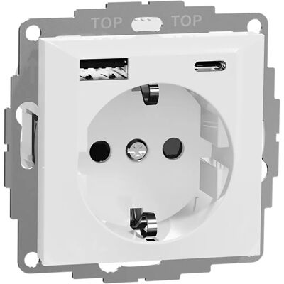 Elko Rs Nordic Enkel Stikkontakt Med Usb A+c 3a Renhvit Elko Rs Nordic Enkel Stikkontakt Med Usb A+c 3a Renhvit