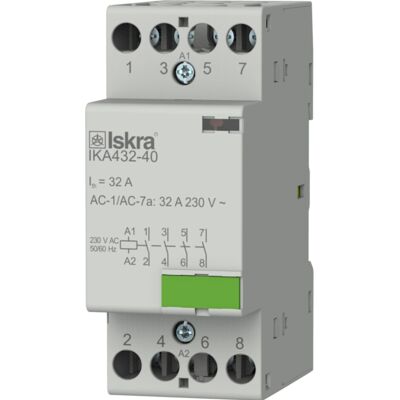 Kontaktor Iskra Ika432-40 4-Polet 32a 230v For Din-Skinne Kontaktor Iskra Ika432-40 4-Polet 32a 230v For Din-Skinne