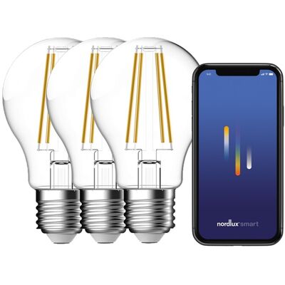Nordlux Smart E27 A60 Klar 3-Pack 600 Lm 2200-6500 K Nordlux Smart E27 A60 Klar 3-Pack 600 Lm 2200-6500 K