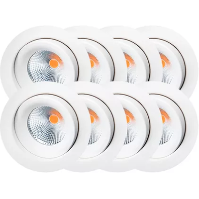 SG Armaturen Junistar Eco 6W Hvit - Innfelt LED-Downlight - Pakke med 8 SG Armaturen Junistar Eco 6W Hvit - Innfelt LED-Downlight - Pakke med 8