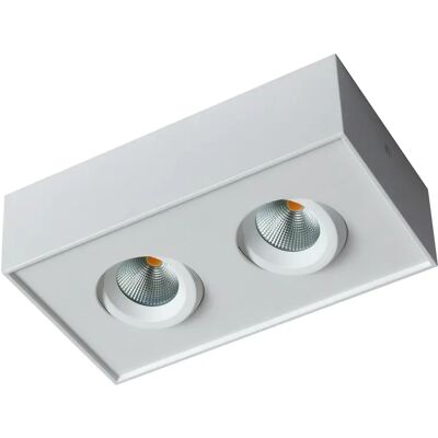 R-Line Saturn Cube 360 Utenpåliggende Dobbel Takspot 2x8w Warmdim Ip44 Matt Hvit R-Line Saturn Cube 360 Utenpåliggende Dobbel Takspot 2x8w Warmdim Ip44 Matt Hvit