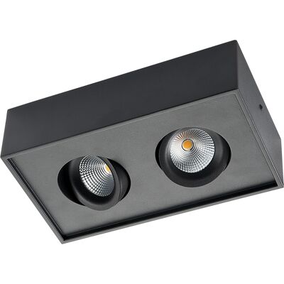 Sg Cube 2x Dimtowarm Sort 2x6w 980lm Påbyggingsdownlight Sg Cube 2x Dimtowarm Sort 2x6w 980lm Påbyggingsdownlight