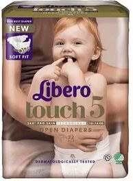 Libero Touch 5 Åpen Bleie 10-14 kg. - 22 stk.