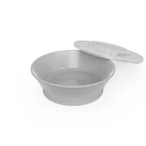 Twistshake Dyp tallerken med lokk - grå