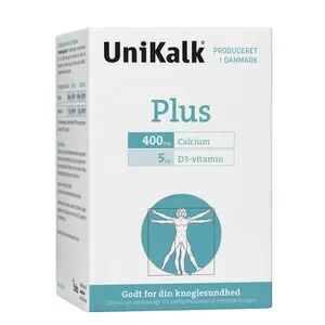 Unikalk Plus med Vitamin D 400mg - 180 tab.