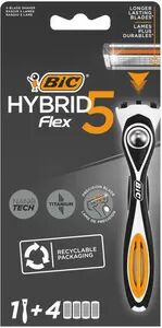 BIC Hybrid 5 Flex barberskraper + 4 hoder