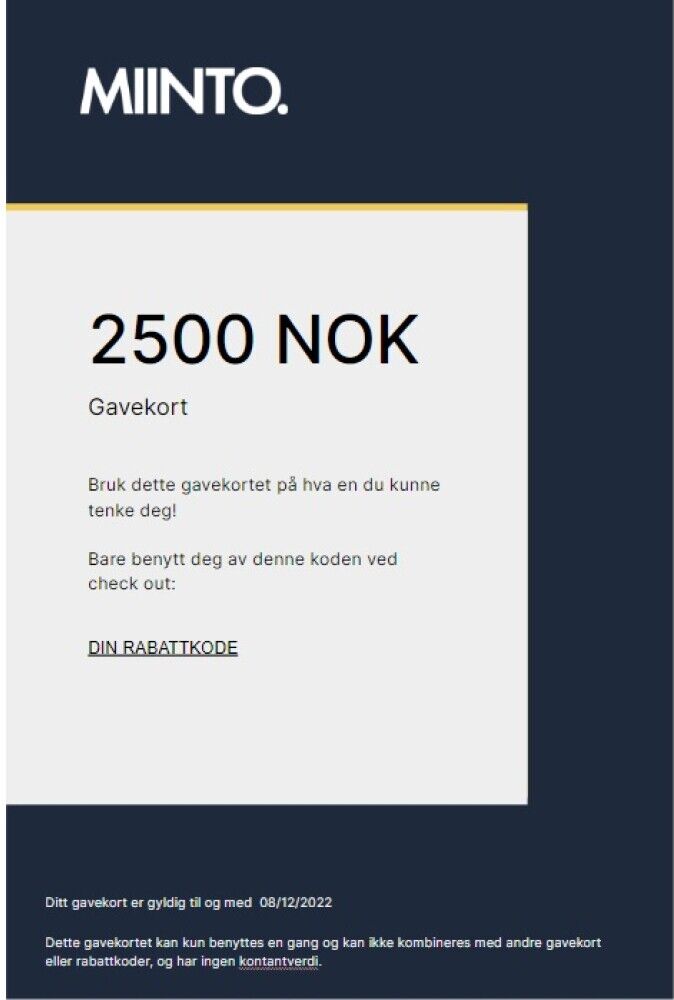 Miinto Gift Cards Miinto E-gavekort Hvit Unisex