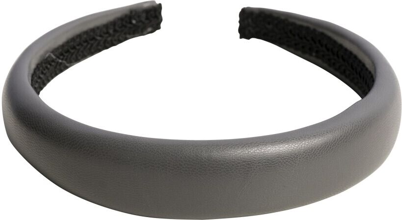 Dark Leather Hair Band Broad Grå Female