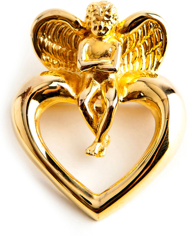 Givenchy Pre-owned Angel Heart Brooch Gul Female