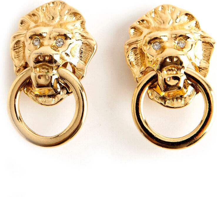 Kenneth Jay Lane Pre-owned Lion Ring Clip Øreringer Gul Female