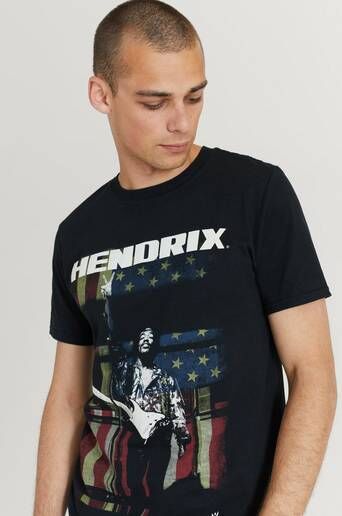 Rock Off T-Shirt Jimi Hendrix Tee Svart  Male Svart