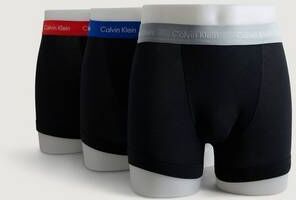 Calvin Klein Underwear Underbukser Cotton Stretch Trunk 3-Pk Svart  Male Svart