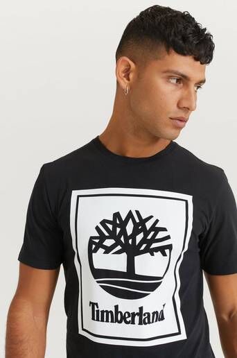 Timberland T-Skjorte Yc Ss Stack Logo Tee Reg Svart  Male Svart