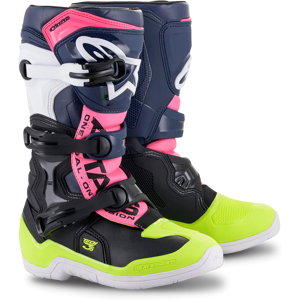 Alpinestars Crosstøvler  Tech 3S Barn Svart-Blå-Rosa