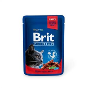 Brit Premium Porsjonsposer Med Biff & erter for Katter
