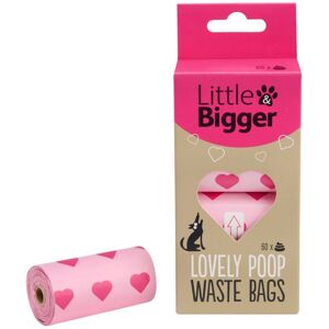 Little&Bigger Lovely Bæsjeposer Med Hjerter Rosa 60-Pakning Little&Bigger Lovely Bæsjeposer Med Hjerter Rosa 60-Pakning
