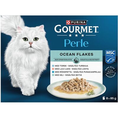 Gourmet Perle Cat Adult Ocean Flakes In Gravy Våtfôr Til Katt 8 X 85 G Gourmet Perle Cat Adult Ocean Flakes In Gravy Våtfôr Til Katt 8 X 85 G